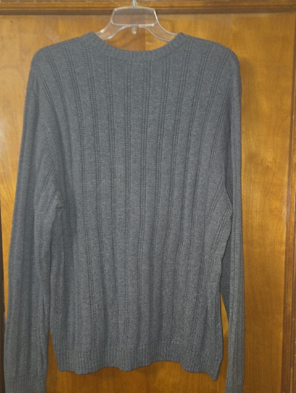 Chaps Gray Ribbed Crewneck Sweater - Picture 5 of 6